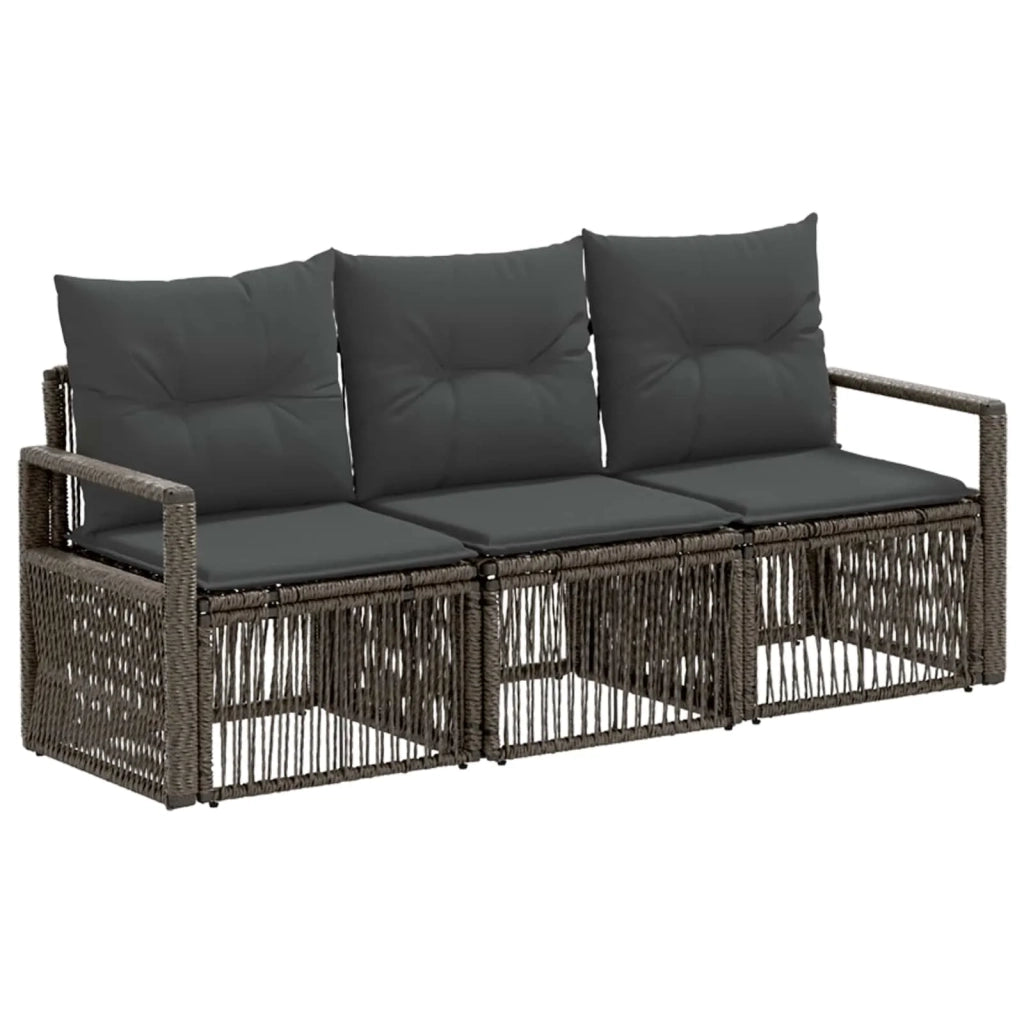 Set Divano da Giardino 3 pcs Grigio polyrattan 3435629