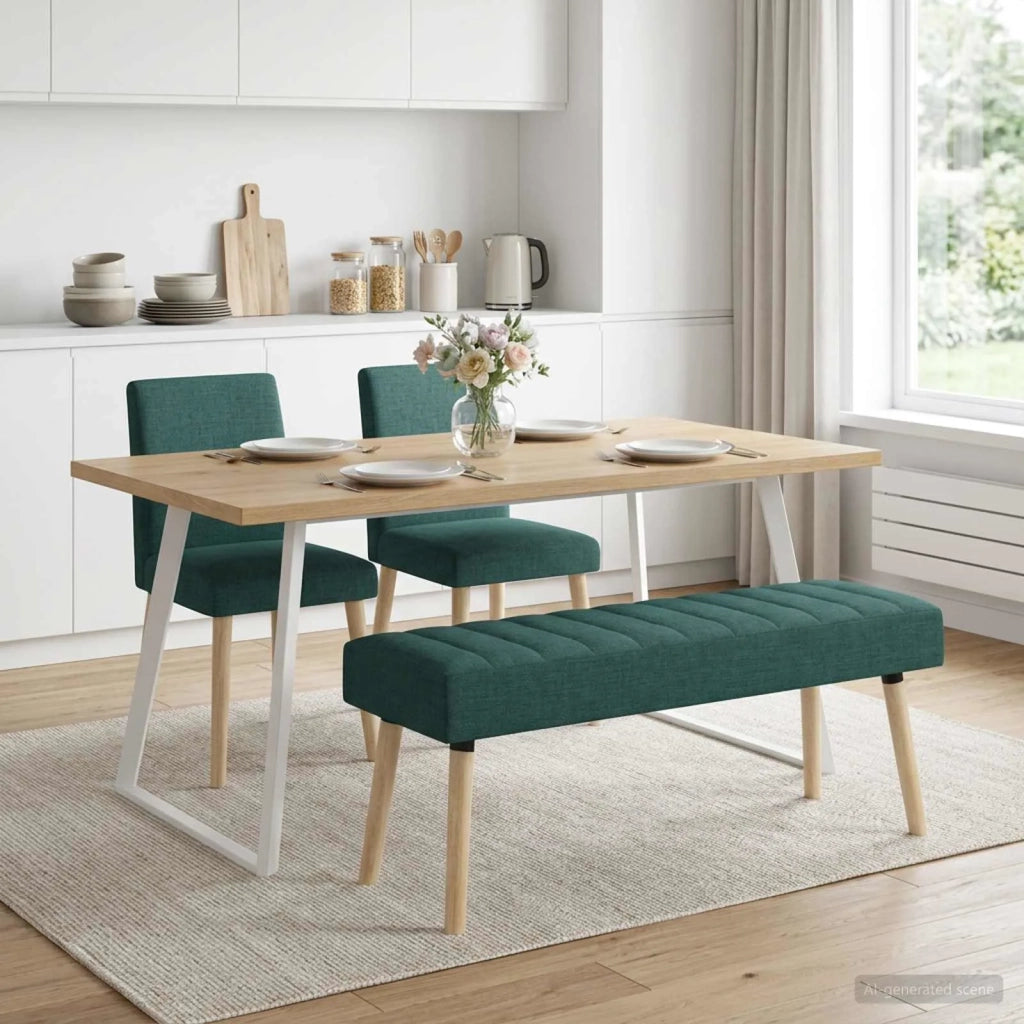 Panchina trapuntata a canale Verde Scuro 110 x 40 x 46 cm 42038492