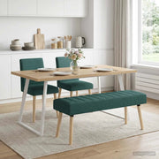 Panchina trapuntata a canale Verde Scuro 110 x 40 x 46 cm 42038492