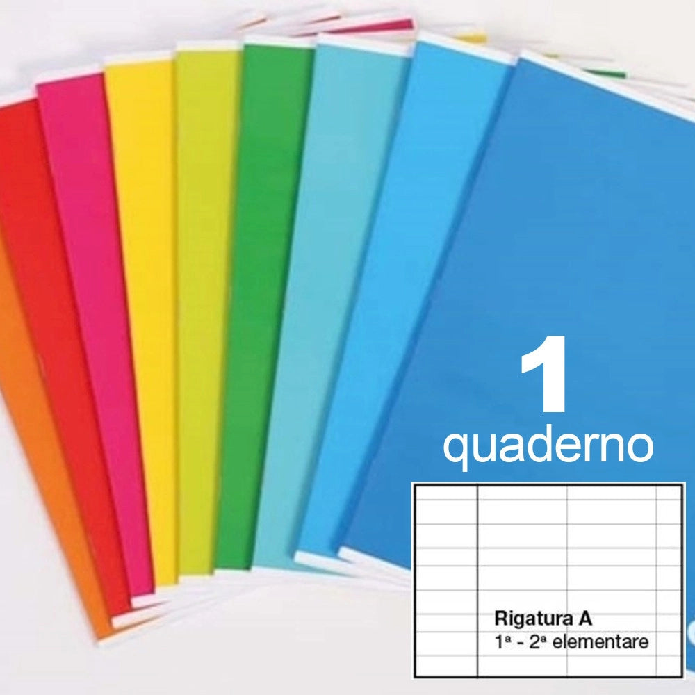 Trade Shop - Quaderno Maxi A4 A Righe Riga A 1 2 Elementari 80 Grammi Numero Fogli 80+r Color -