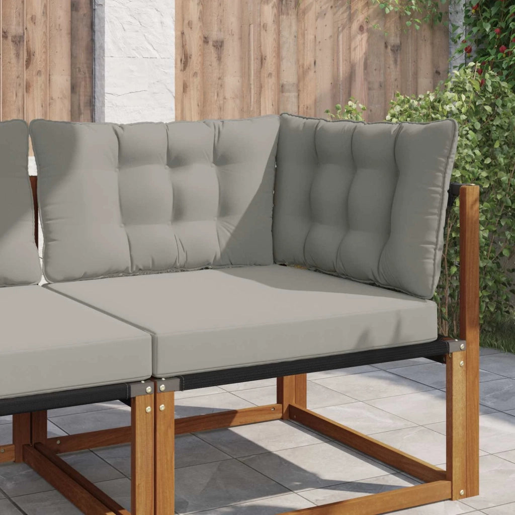Cuscino per divano da esterno 3 pcs Grigio Poliestere
