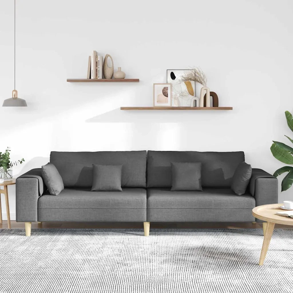 Divano con cuscino-Sofa con cuscino-Divanetto Grigio scuro 250 x 77 x 76 cm Tessuto