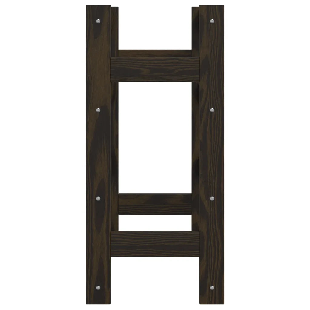 Portabottiglie per 16 Bottiglie Nero Legno Massello di Pino 373400