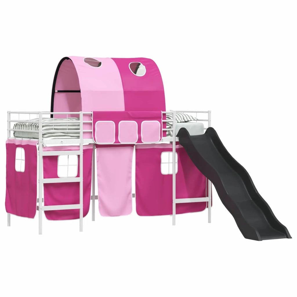 Struttura del letto loft per bambini-Giroletto per bambini Bianco e Rosa 75 x 190 cm 706735