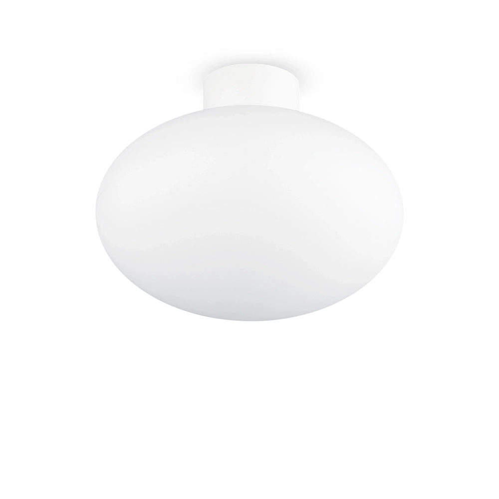 Plafoniera Moderna Clio Alluminio Bianco 1 Luce E27
