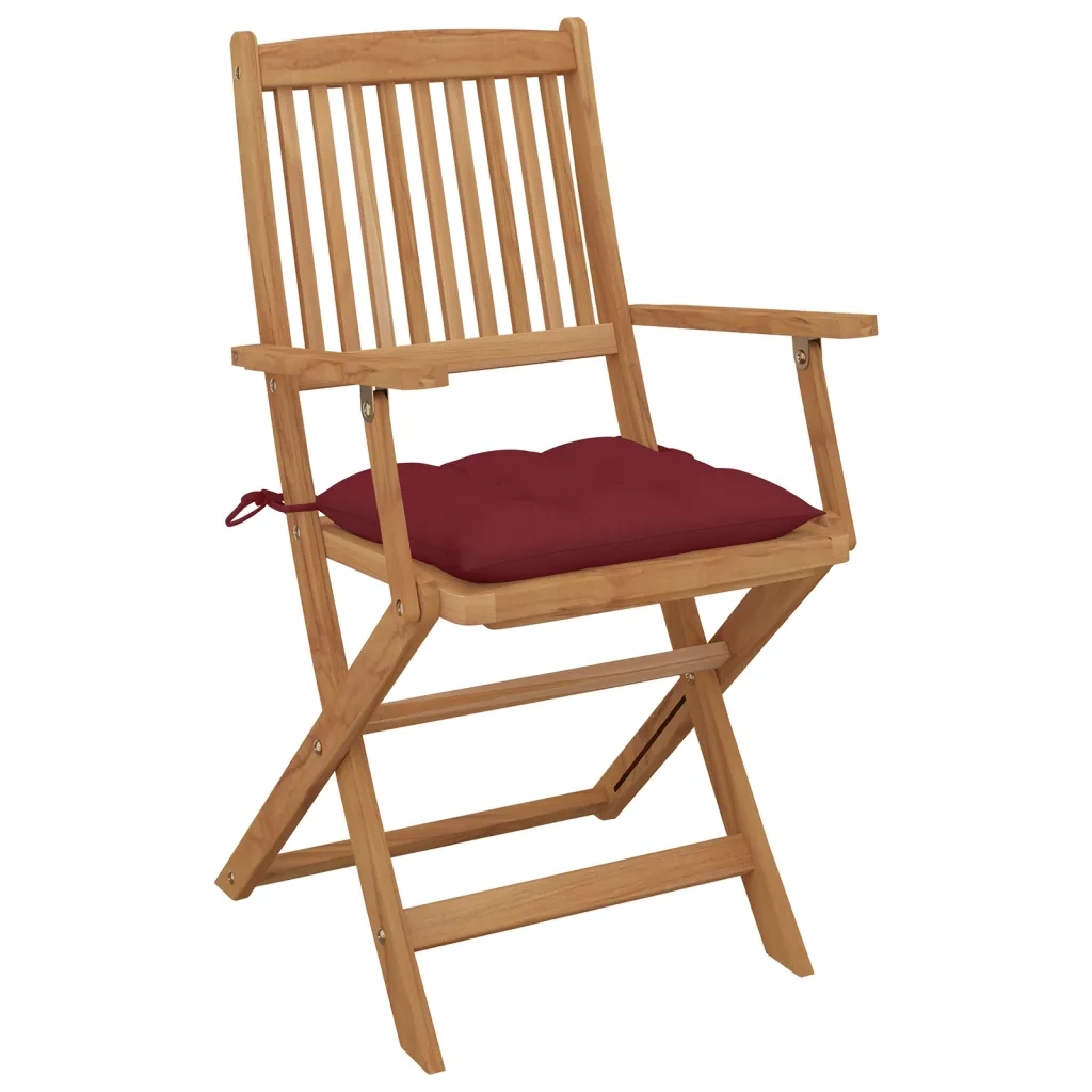 Sedie da Giardino Pieghevoli 8 pz con Cuscini Massello Acacia cod mxl 45112