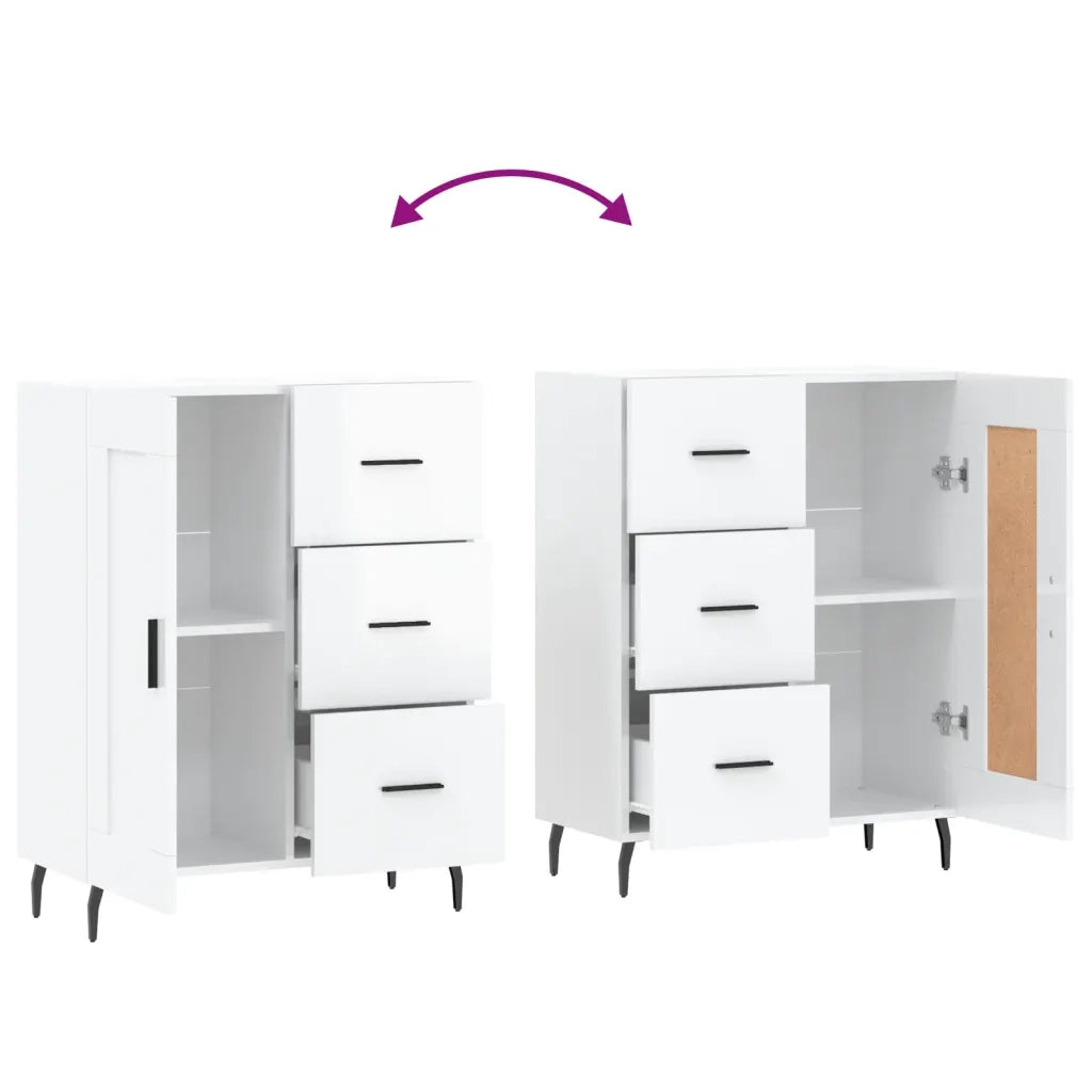 Credenza-Buffet-Armadio da cucina 69,5x34x90 cm in Legno Multistrato Bianco Lucido 860553