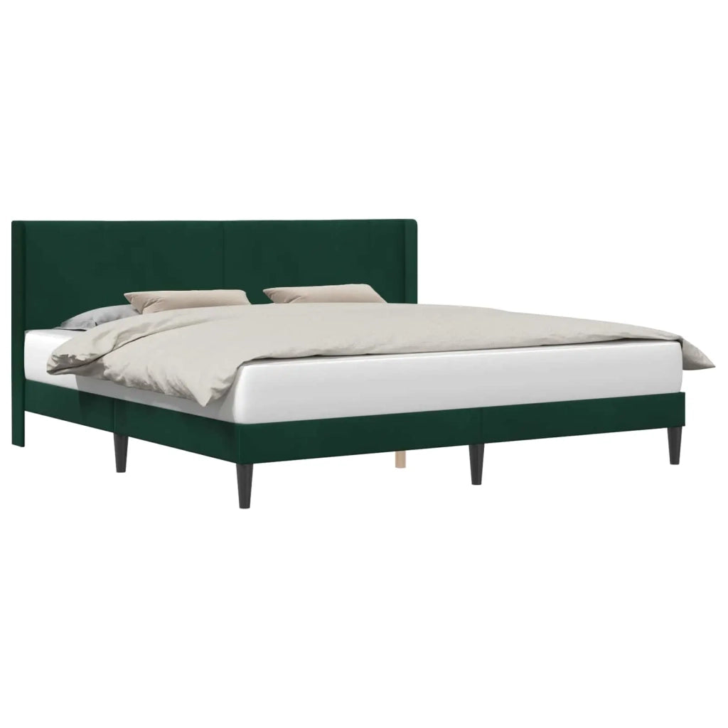 Struttura del letto Verde Scuro 200 x 200 cm Velluto