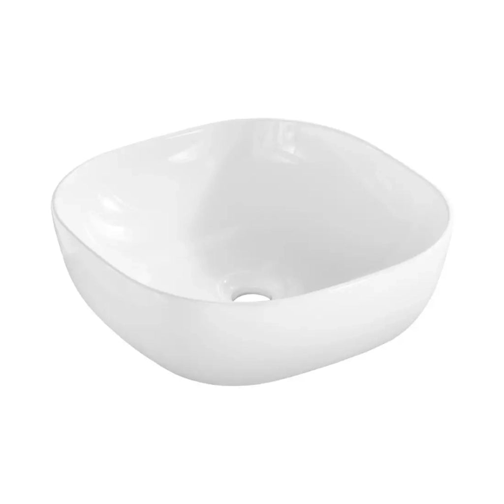 Set ICON bianco: mobili sotto lavabo 140cm con nicchie visibili + piano per lavabo + due lavabi da appoggio bianchi