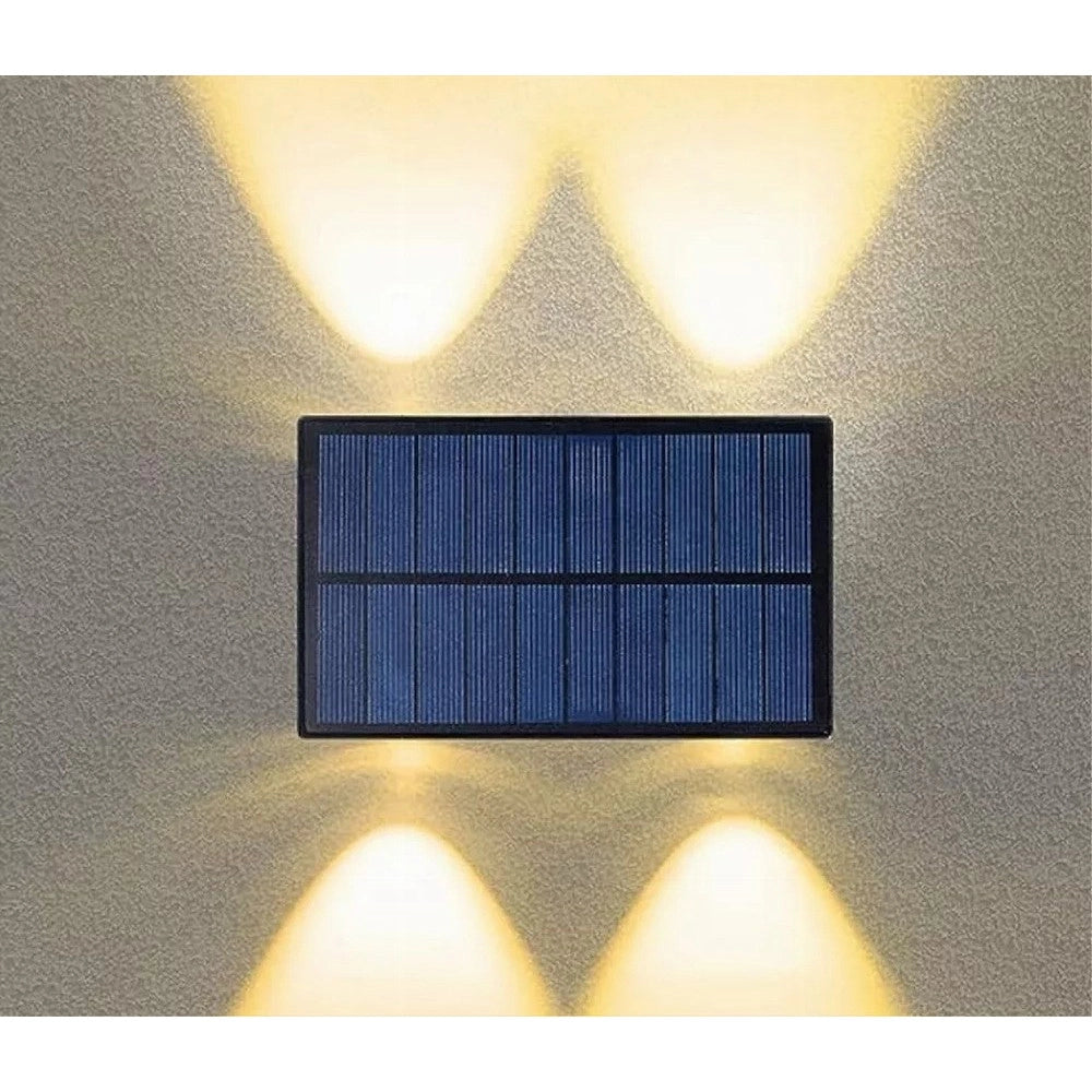 Trade Shop - Applique Biemissione Led Lampada Solare Parete Ip65 Luce 3000k 6500k Nero Yh0616 -