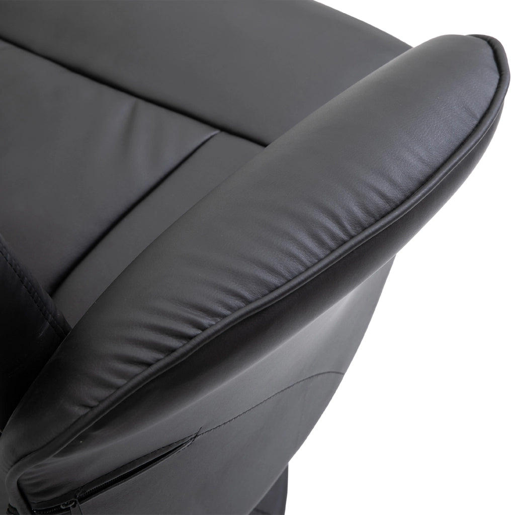 Poltrona Relax Girevole in Similpelle ¨C Zephmum ¨C Nero con Poggiapiedi e Schienale Regolabile