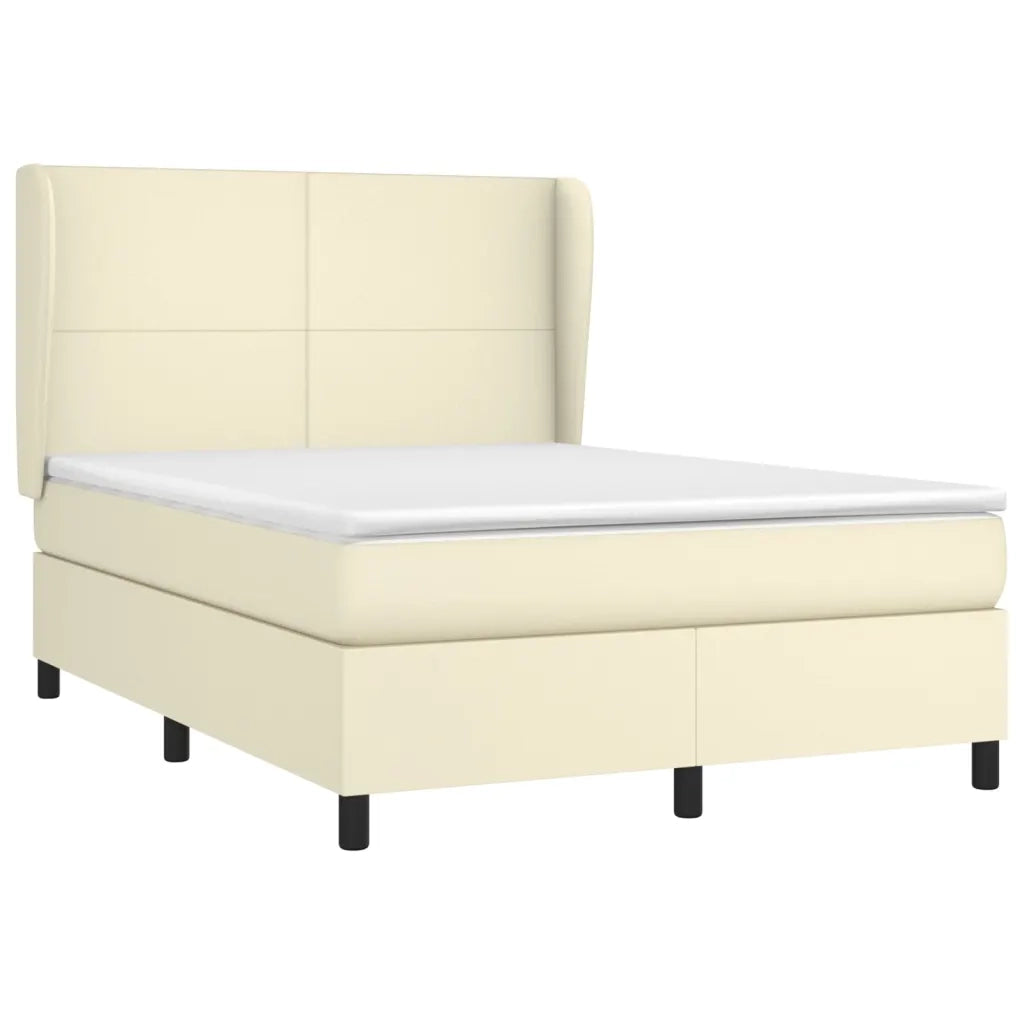 Giroletto a Molle con Materasso Crema 140x190 cm in Similpelle 3128909