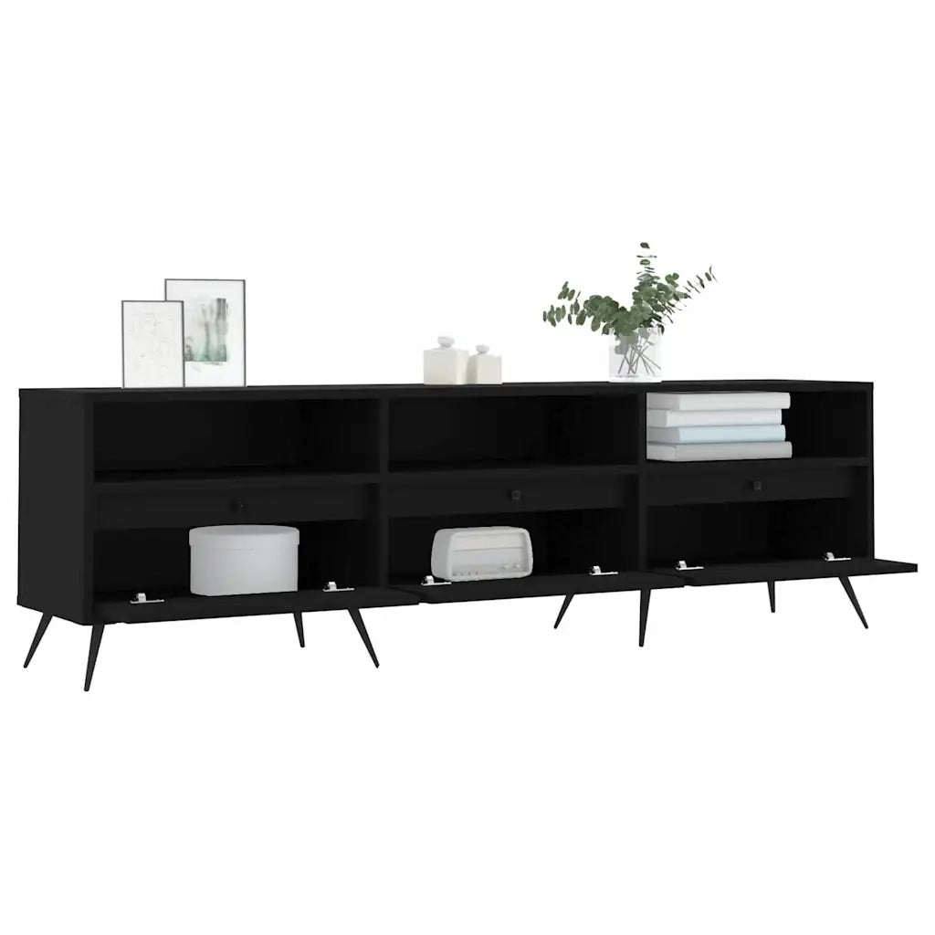 Mobile Porta TV Nero 150x30x44,5 cm in Legno Multistrato