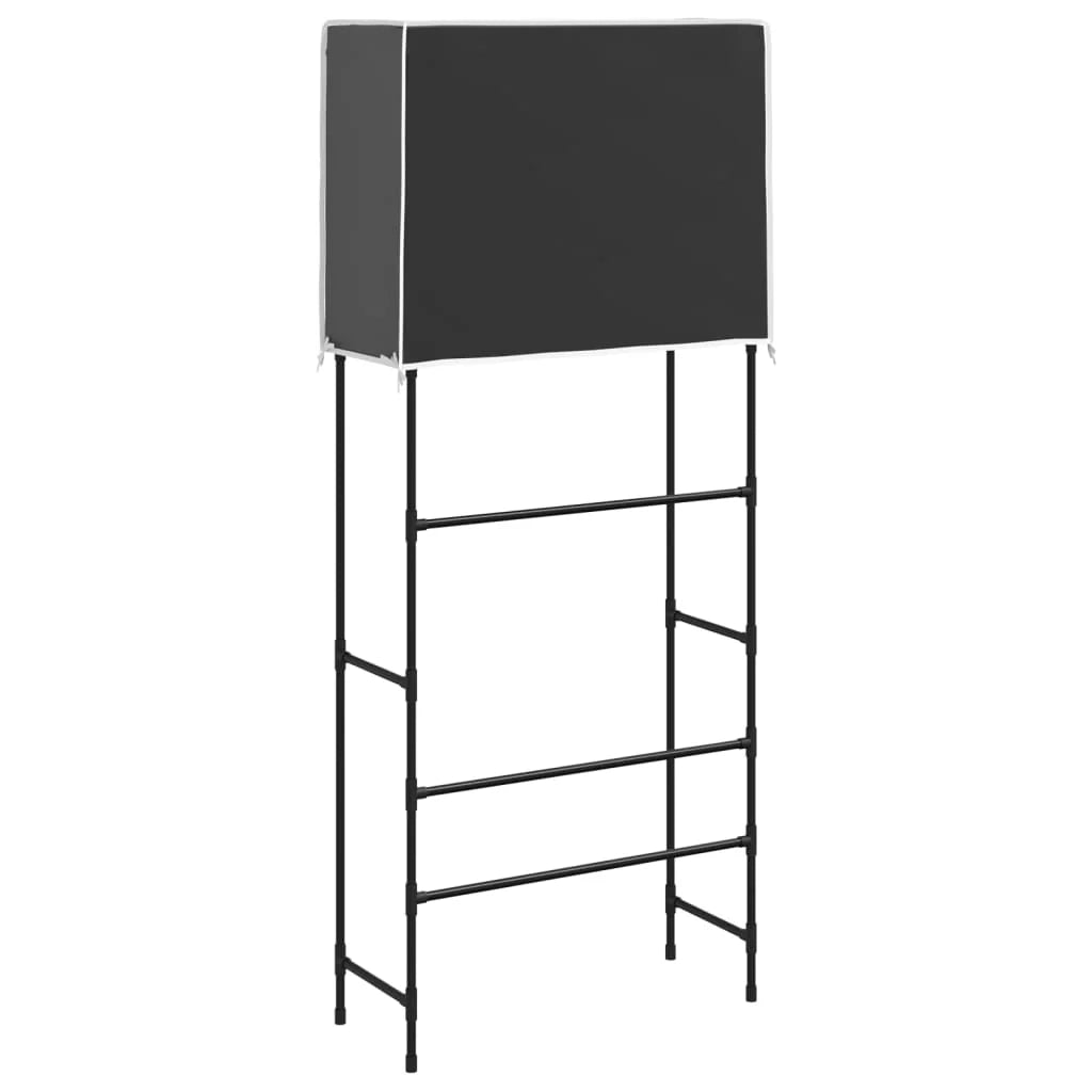 Scaffale portaoggetti a 2 ripiani per lavatrice 71 x 29,5 x 170,5 cm ferro nero 02_0005474