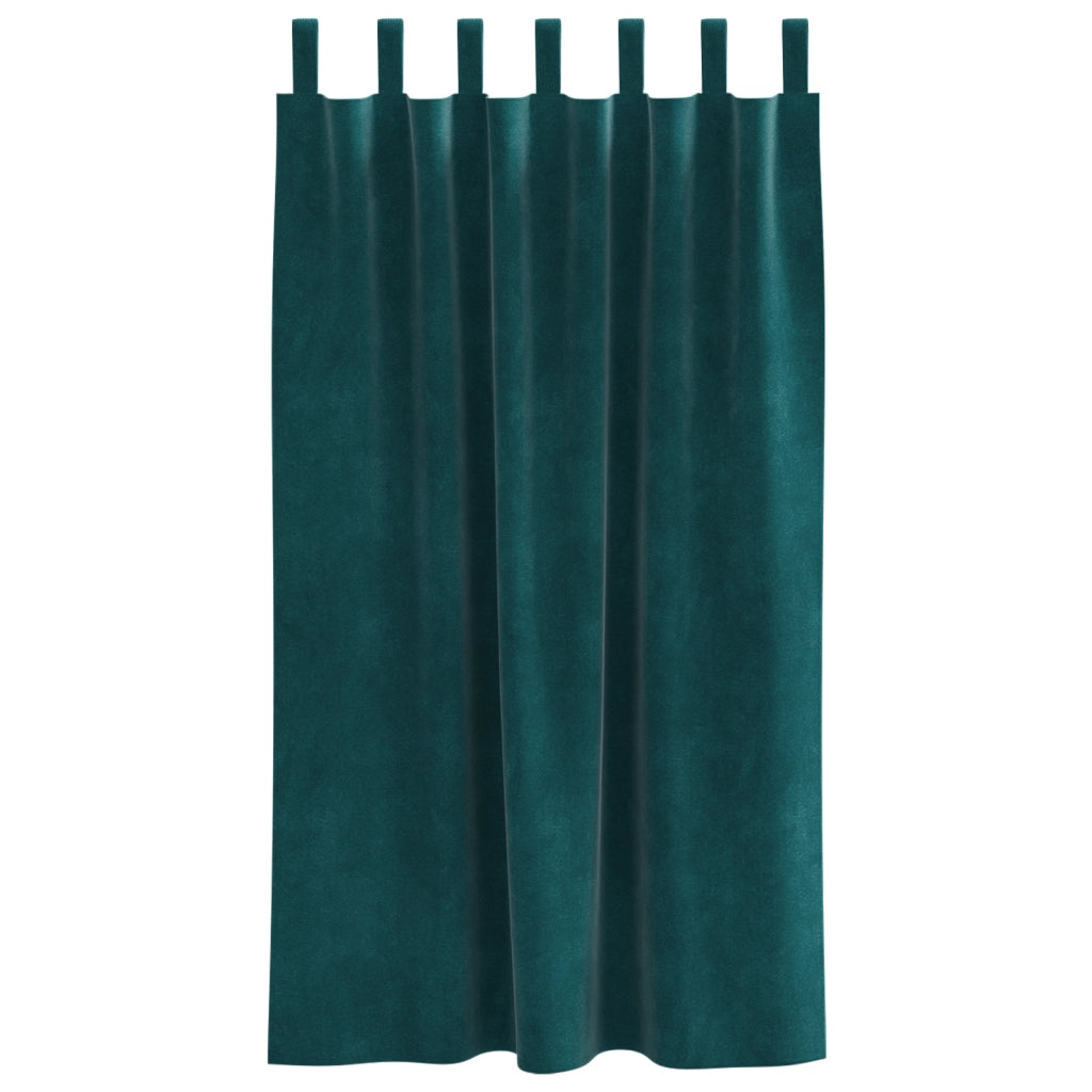 Tende Blackout  con anelli di sospensione 2 pezzi Verde scuro in velluto