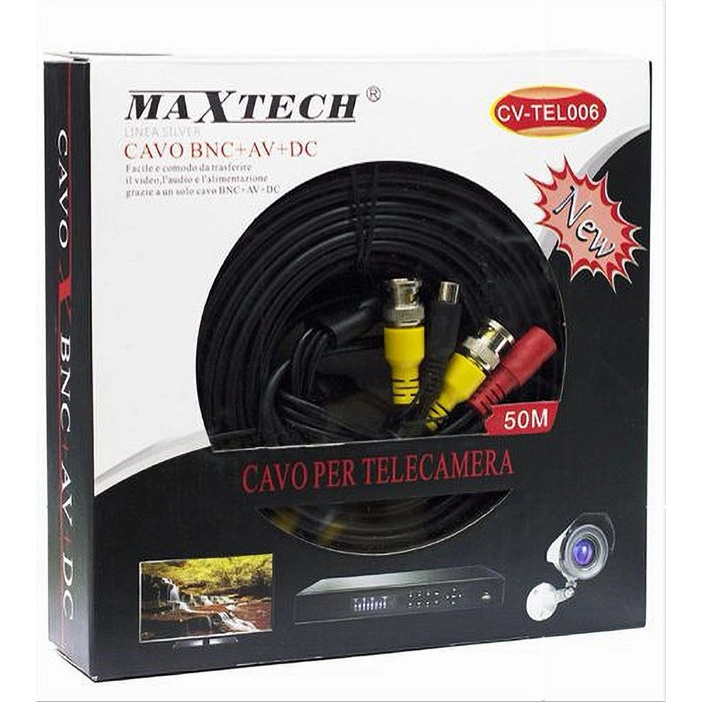 Trade Shop - Cavo Coassiale Audio Video Alimentazione Bnc+av+dc 50mt Per Telecamera Cv-tel006 -