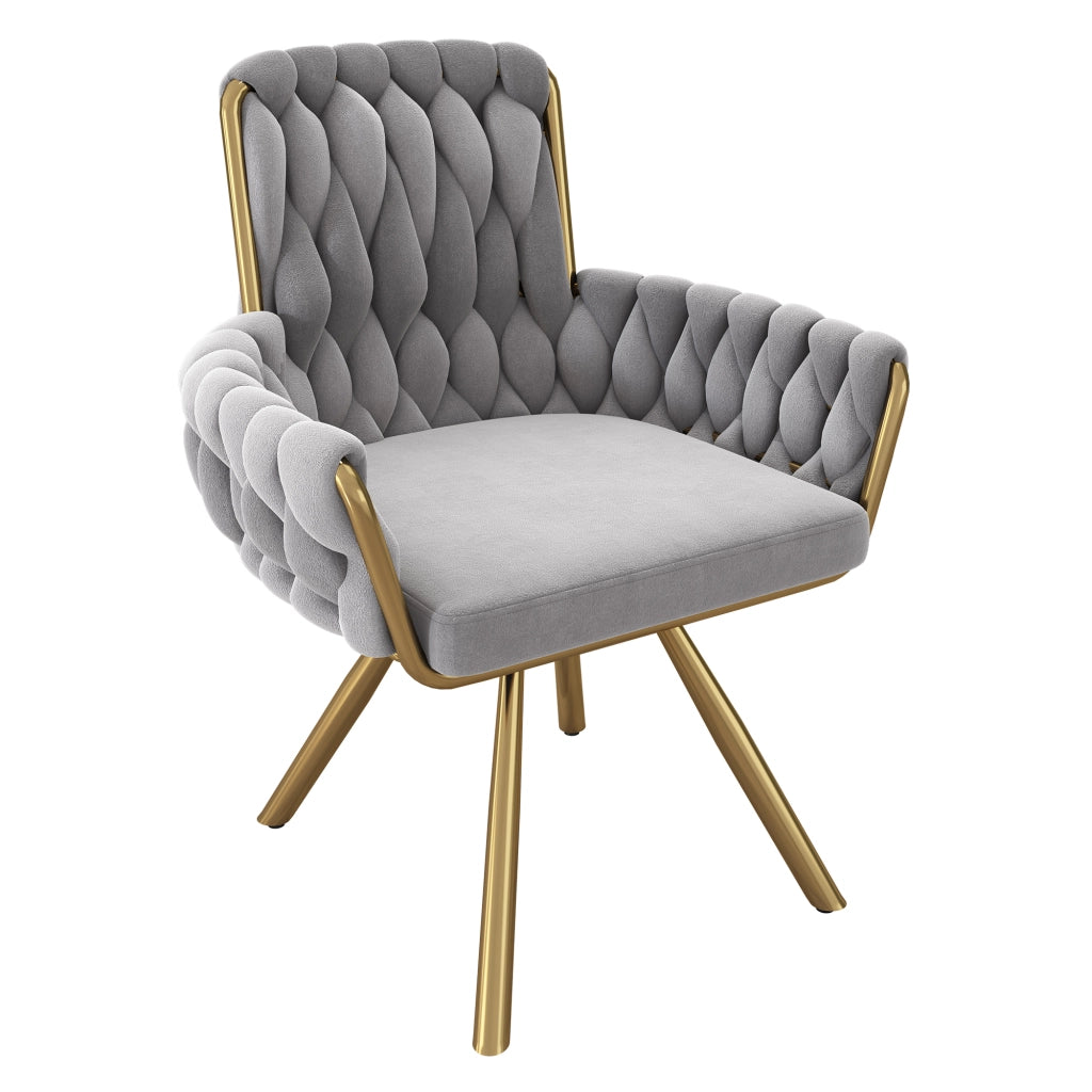 SEDIA Girevole 360° in Velluto Grigio Set da 2 pezzi