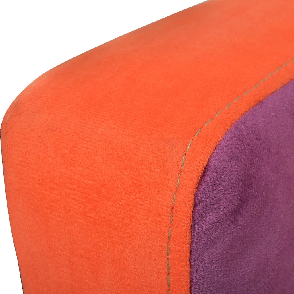 Poltrona a Cubo con Design Patchwork in Tessuto  cod mxl 73541