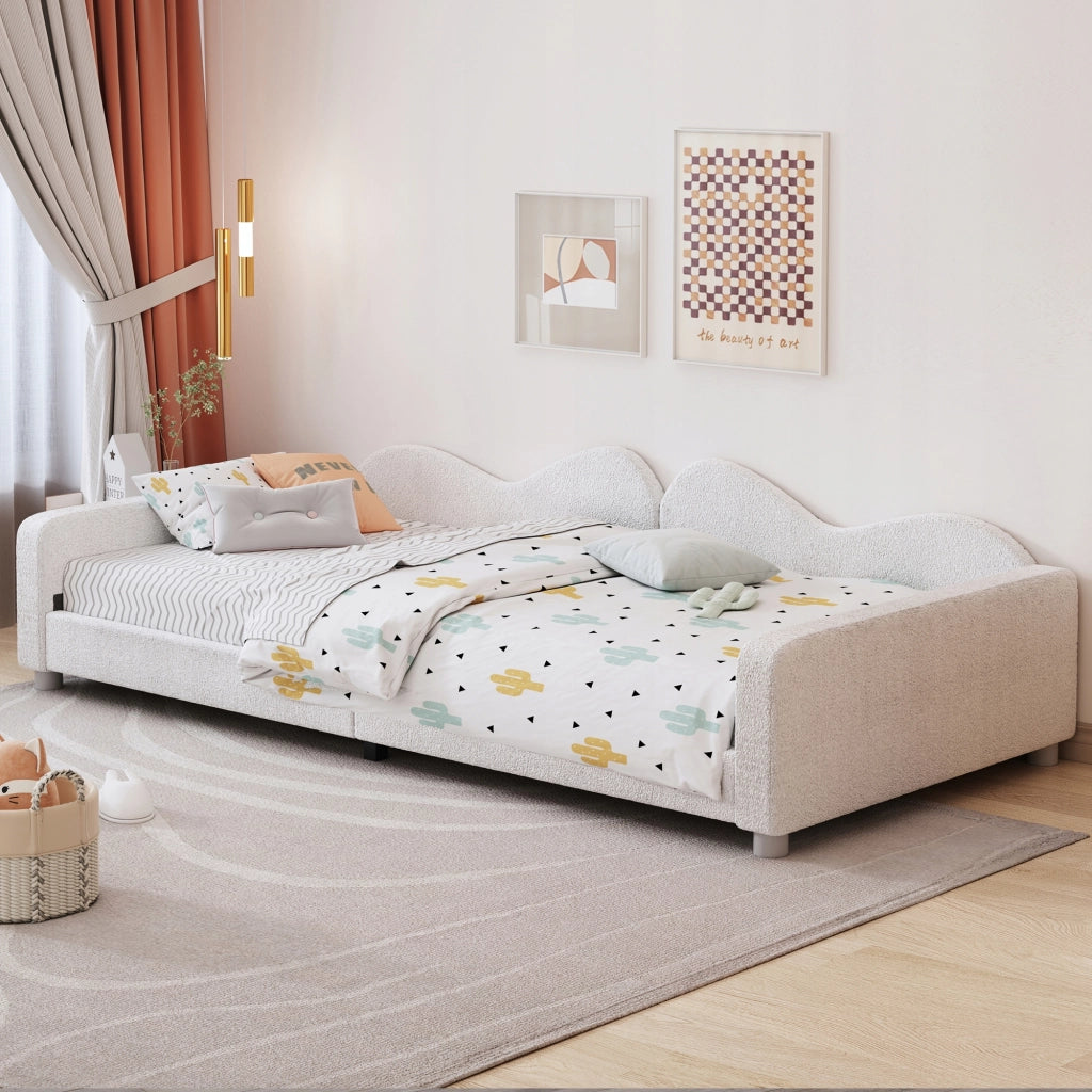 Letto per bambini 90x200 - Xylo - Peluche, bianco, senza materasso