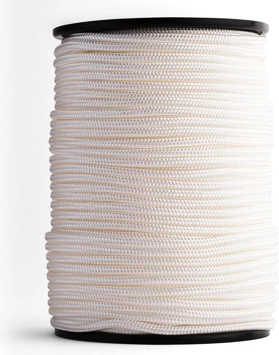 Corda a Nastro in Nylon Tessuto 5mm 100M Corda Sintetica Resistente alla Fatica Paracord Resistenza alla Rottura