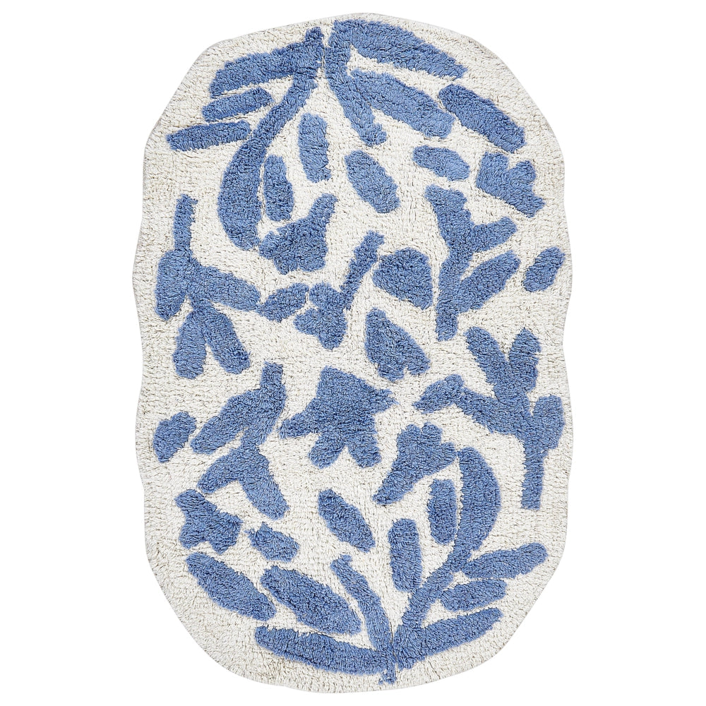 Tappeto da bagno blu in cotone 60 x 90 cm Forma irregolare Motivo decorativo Tappeto da bagno Accessori da bagno Design moderno