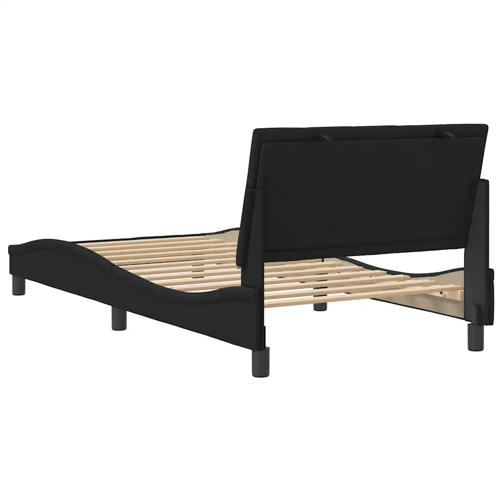 Giroletto senza Materasso Nero 100x200 cm in Velluto