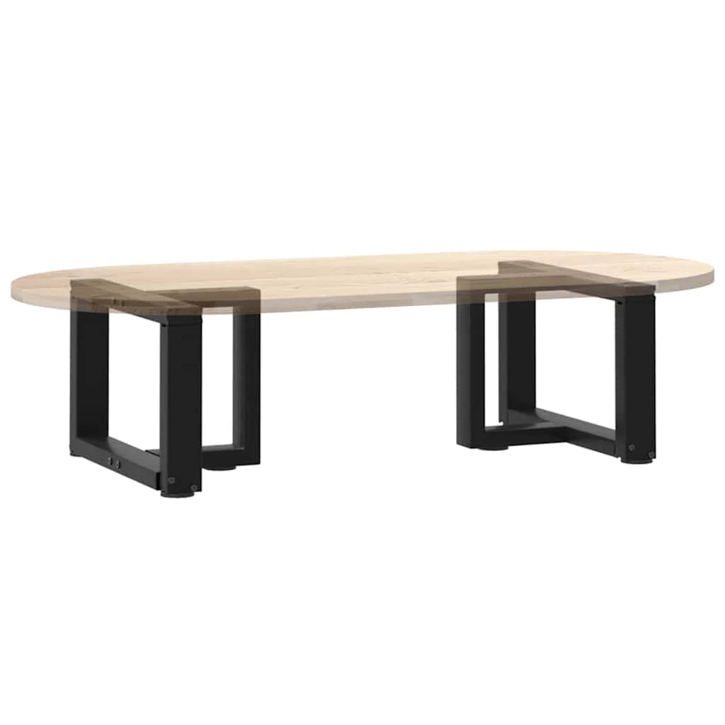 Set di 2 gambe regolabili a forma di T per tavolino da caffè 50 x 25 x 30 cm robuste design moderno acciaio nero 02_0057278