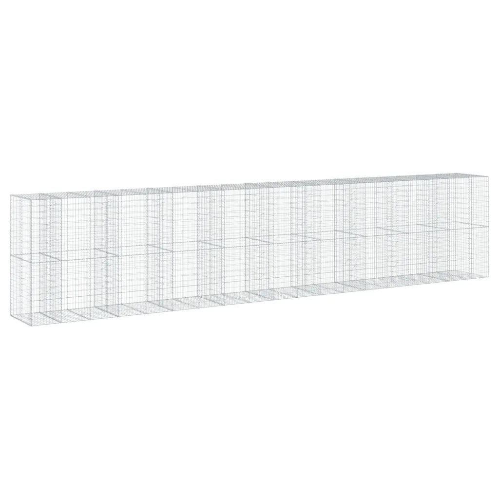 Cesto Gabbione con Copertura 950x100x200 cm in Ferro Zincato