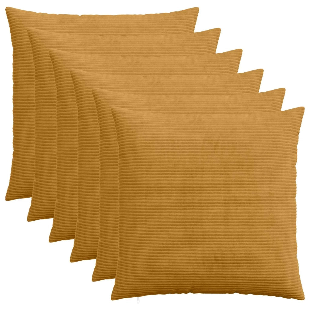 Federa 6 pcs HEERLEN Giallo 70 x 70 cm corduroy 913272