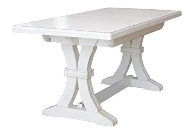 Tavolo classico in legno rettangolare allungabile laccato bianco 180x85 (740) - Mobili 2G