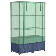 Fioriere | Cassetta per fiori | Letto Rialzato con Copertura Serra Effetto Rattan 80x40x138 cm