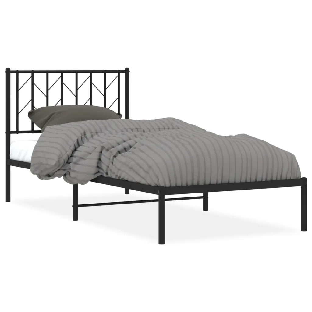 Giroletto con Testiera in Metallo Nero 90x190 cmcod mxl 133592