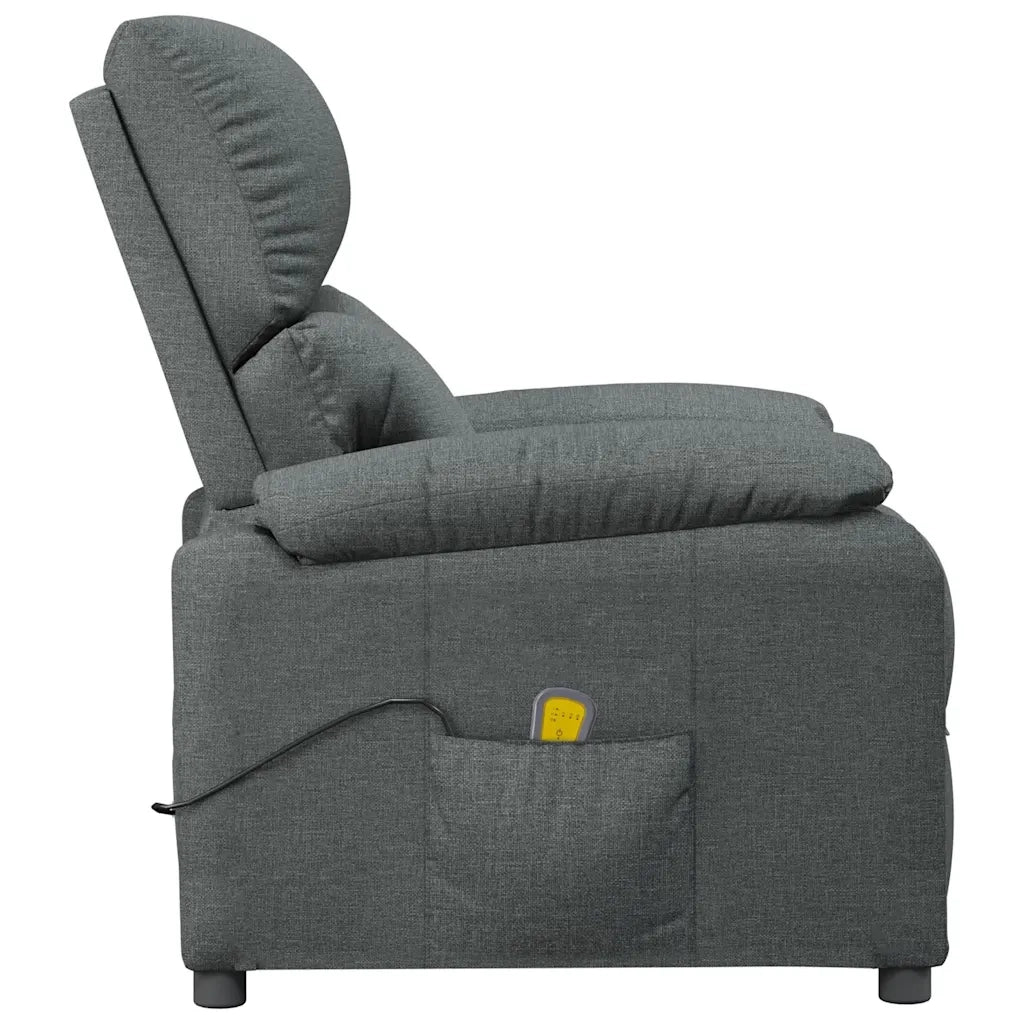 Poltrona Massaggiante Reclinabile Grigio Scuro in Tessuto cod mxl 32128