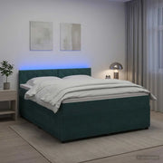 Letto box spring con materasso Verde Scuro 140 x 200 cm Velluto 3453164