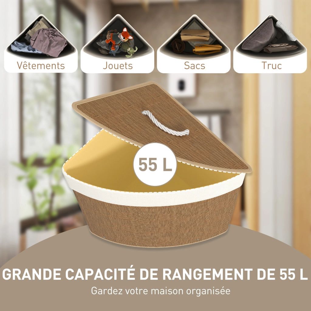Cestino per Biancheria in Bamb¨´ con Coperchio ¨C Zephmum ¨C Marrone 35x35x60