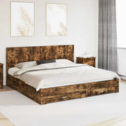 Struttura del letto con stoccaggio e testata Rovere Fumo 3414077