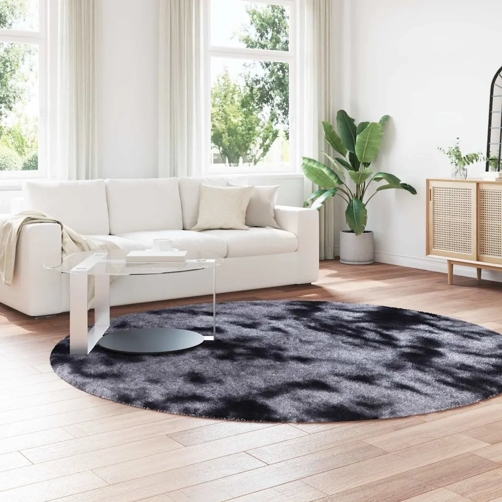 Tappeto Shaggy a Pelo Lungo NAVARRA Grigio Scuro 240x240 cm 4102928