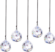 Set di prismi di vetro cristallino 30 mm - Confezione da 5 - Accessori decorativi per la decorazione di finestre e giardini