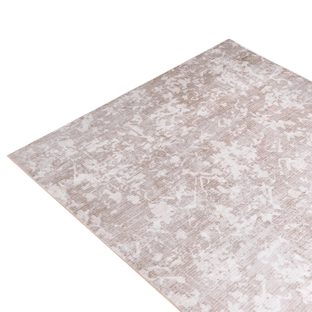 Tappeto Beige Tessuto 140 x 230 cm Moderno Solido Corridoio Per Riscaldamento a Pavimento Fondo Antiscivolo