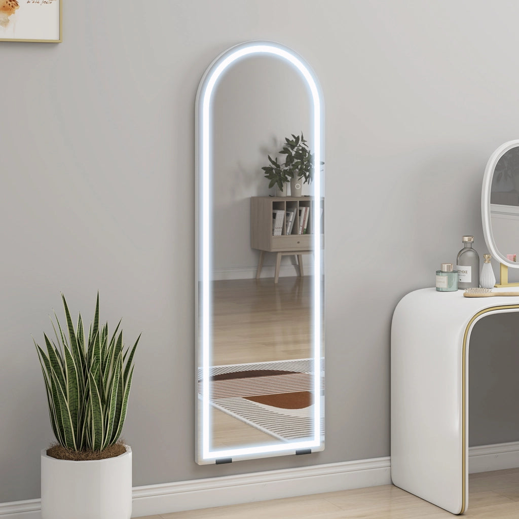 Specchio da Parete con Luci LED ¨C zephmum ¨C Bianco 150x50cm