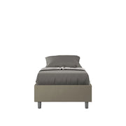 BS COM Letto singolo con rete imbottito 80x210 similpelle cappuccino