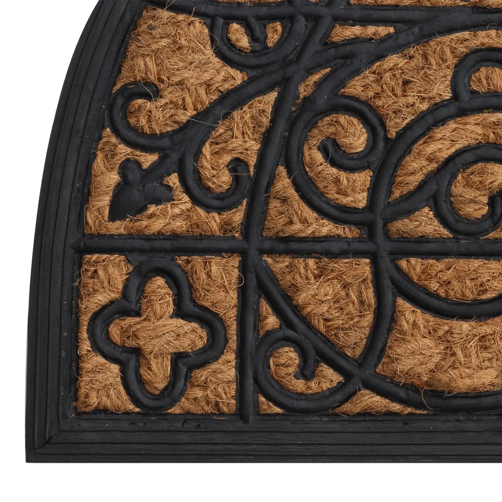 Zerbino semicircolare per interni/esterni 45 x 75 cm antiscivolo facile da pulire in gomma nera 02_0046196