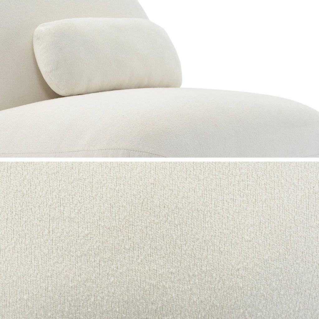 Poltrona girevole 360° bouclé, crema