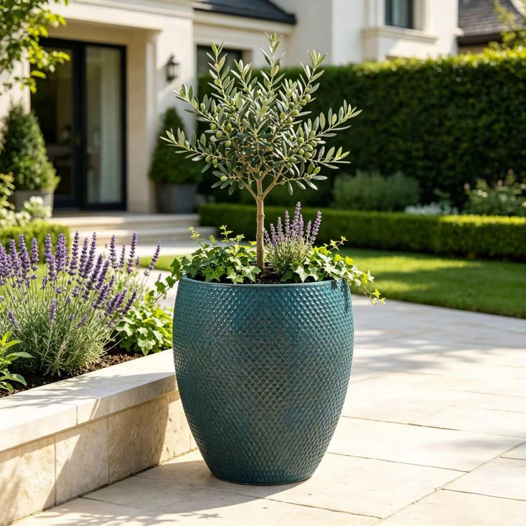 VASO DA FIORI Ø46 cm H53 cm Ceramica turchese