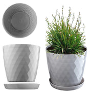 Vaso da fiori in plastica KADAX con supporto, coprivaso, 30 cm, grigio, Kadax