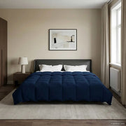 Duvet Estivo Trapuntato Blu Scuro 200 x 220 cm Microfibra 42025973