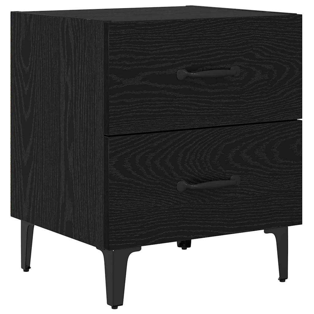 Armadietto per letto 2 pz Rovere Nero 40 x 35 x 47,5 cm CFW2354202