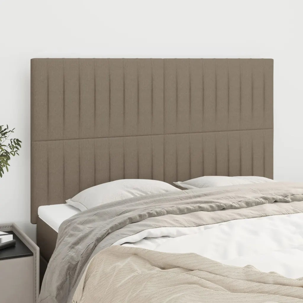 Testiera per letto Tortora 144x5x118/128 cm Tessuto 3116572