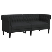 Divano | Divano da soggiorno | Sofa Chesterfield a 2 Posti Nero in Tessuto