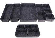 Set di organizzatori di carrello 8 pezzi Scatola di archiviazione per carrello Organizzatore di carrello con regolazione laterale Sistema di separazione per tavolo da toeletta Organizzatore per bagno, cucina, ufficio, accessori da cucina Grigio scuro